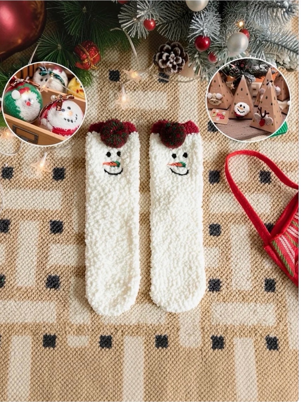 Cozy Holiday Fuzzy Socks in Holiday Ornament Packaging NWT BUY NOW PRICE - Picture 4 of 6